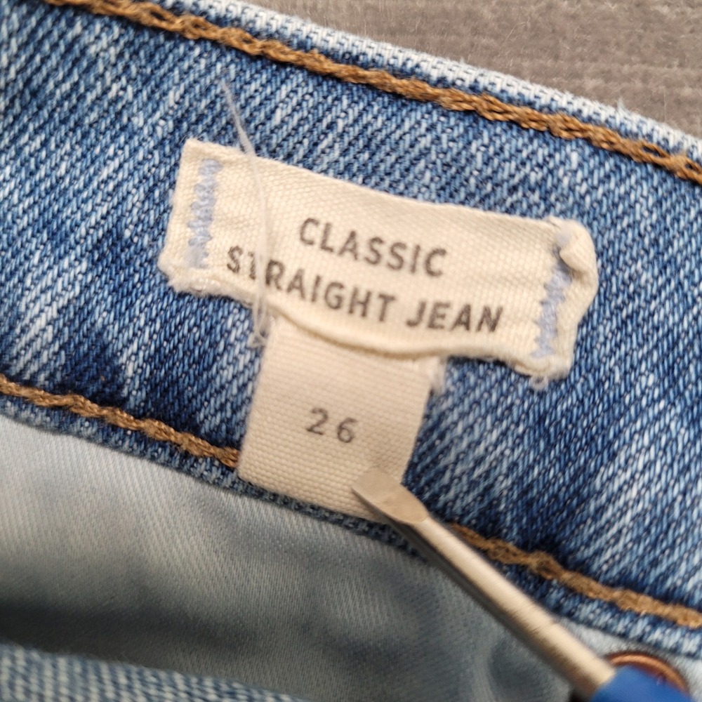 Madewell Classic Straight Jean Light Wash High Rise Denim Womens Size 26‎ - Picture 3 of 8